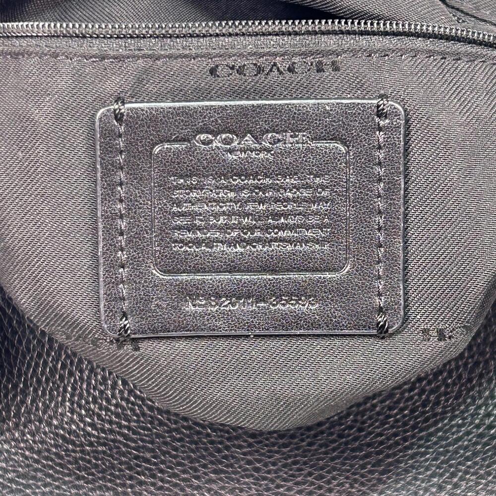 Coach Black Pebbled Leather Hobo Shoulder Bag Tassel Zip Pocket Purse F28993 - Picture 5 of 9